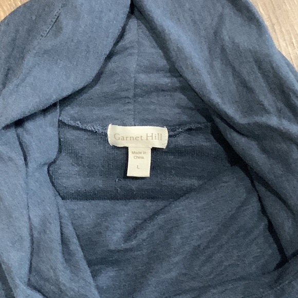 Garnet Hill Blue Tencel Cowl Neck Knit Tunic - Picture 7 of 10